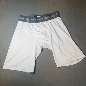 Shock Doctor Men's Athletic Baseball White Compression Sliding Shorts- Large